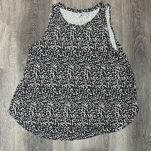 Old Navy Black and White Animal Print Tank Top